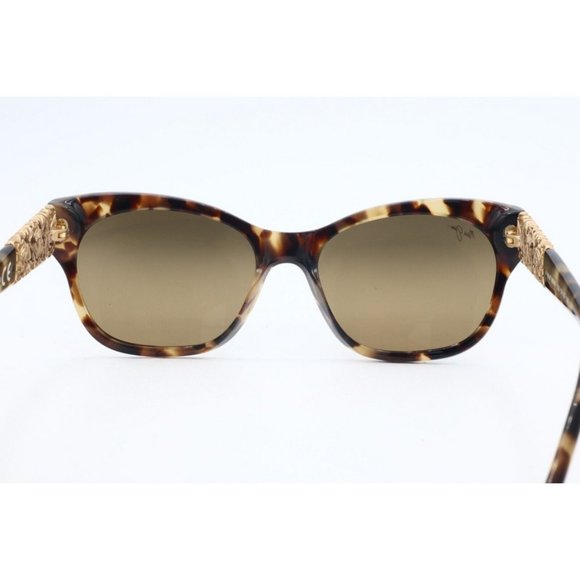 Maui Jim MONSTERA LEAF MJ 747-21B Cat Eye Havana Sunglasses Brown Polarized Lens